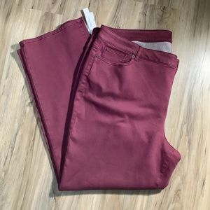 Dressbarn all day stretch jean cranberry straight leg size 24